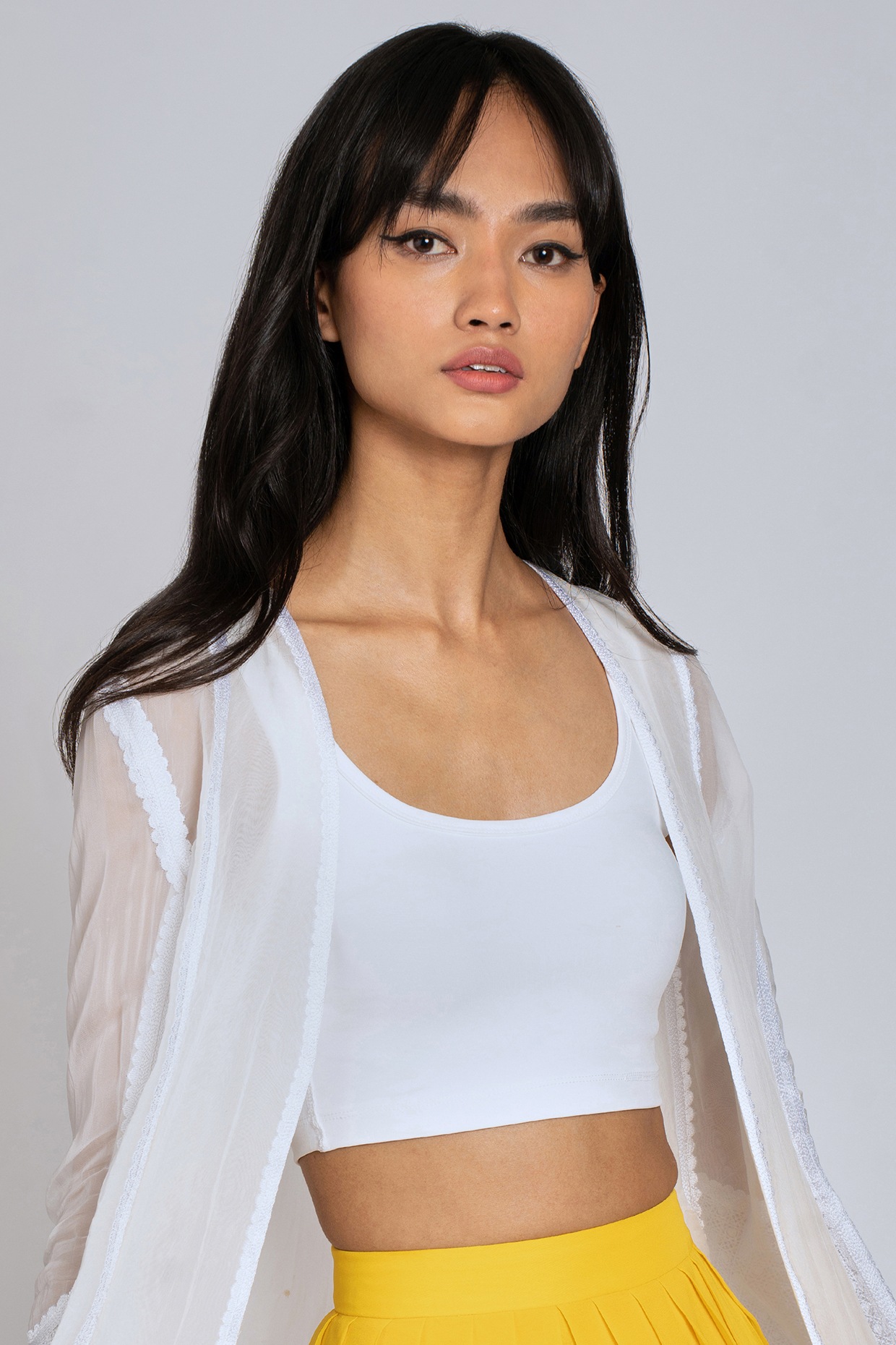 White clearance sheer blazer