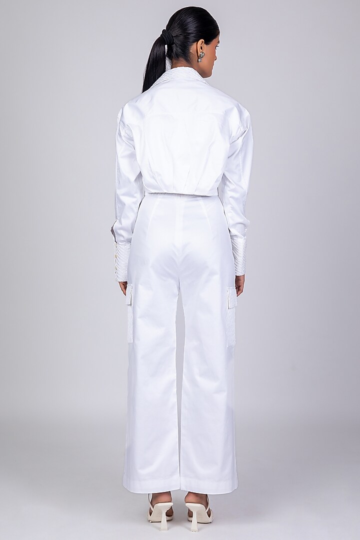 White Cotton Satin Pants by World Of Ra at Pernia's Pop Up Shop