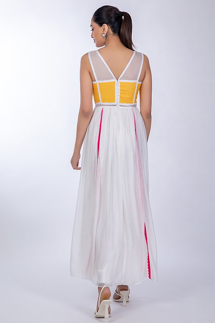 White Flat Chiffon Vacation Dress by World Of Ra at Pernia's Pop Up Shop