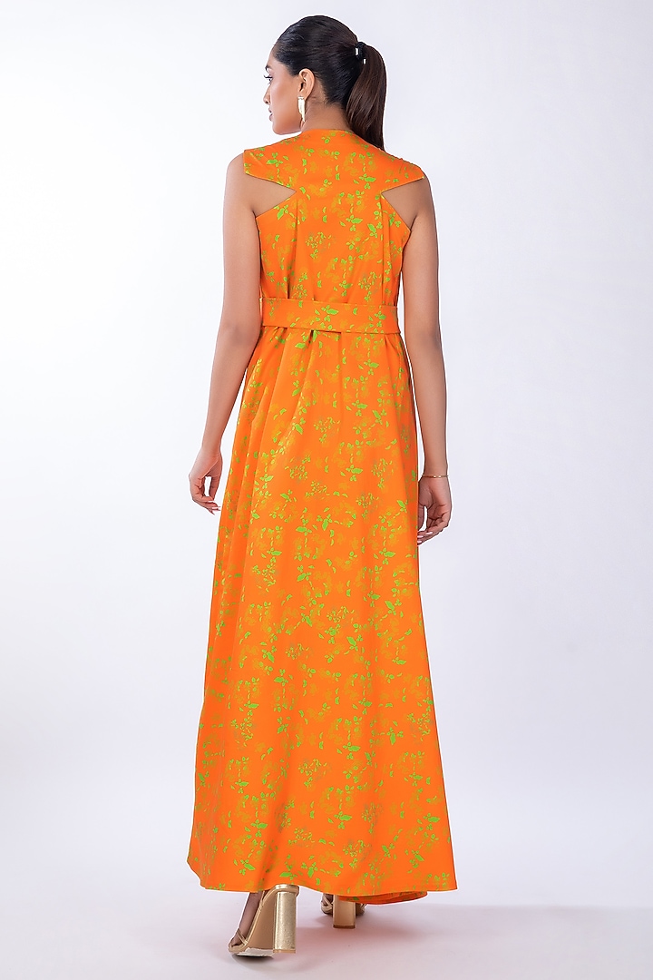 Orange Cotton Satin Wrapped Vacation Dress by World Of Ra at Pernia's Pop Up Shop