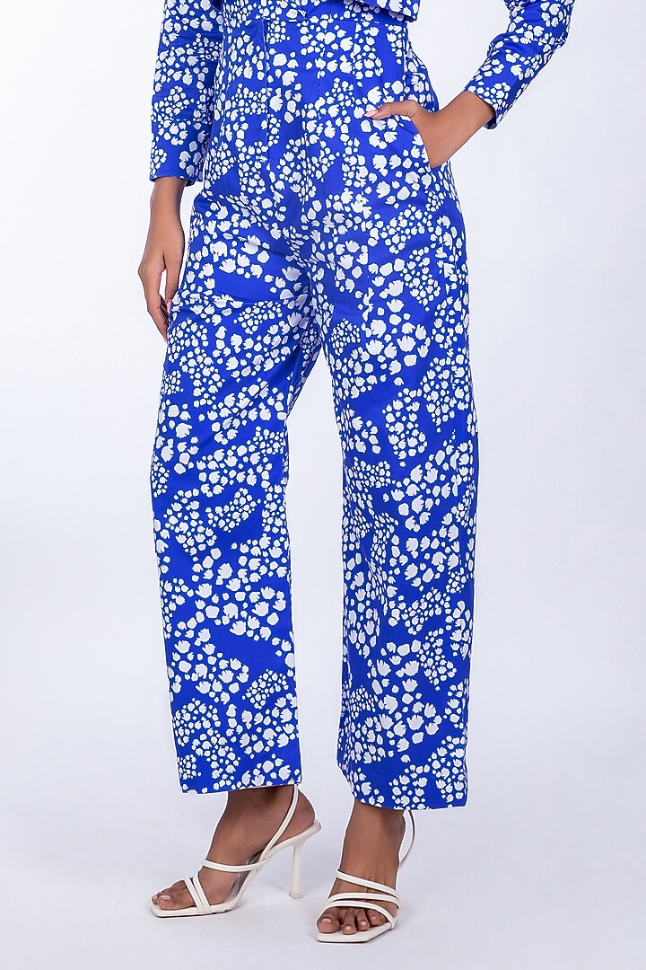 Blue Cotton Satin Jumpsuit by World Of Ra at Pernia's Pop Up Shop