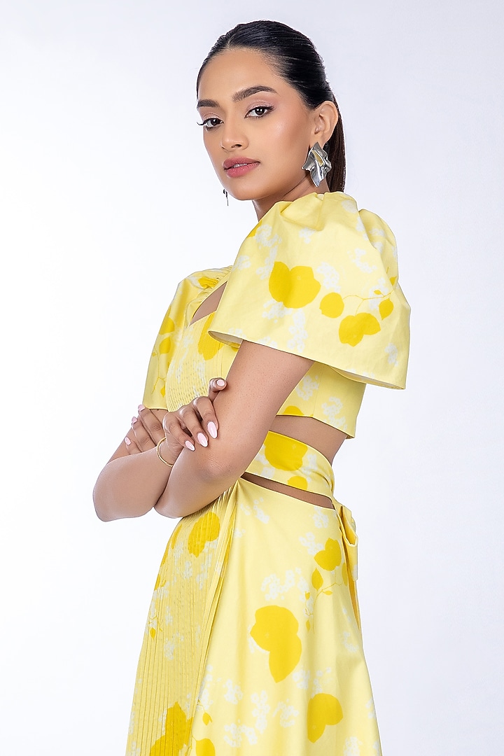 Yellow Cotton Satin Vacation Dress by World Of Ra at Pernia's Pop Up Shop