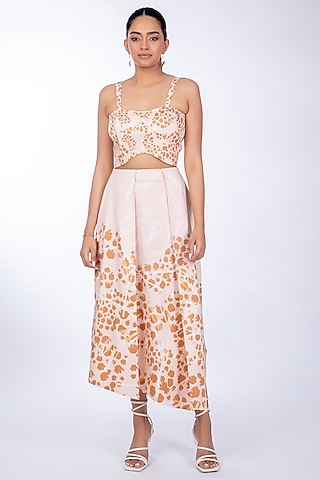 Rose Pink Cotton Satin Skirt by World Of Ra