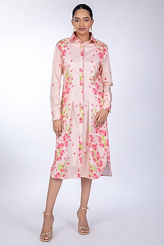 White Cotton Satin Dress by World Of Ra