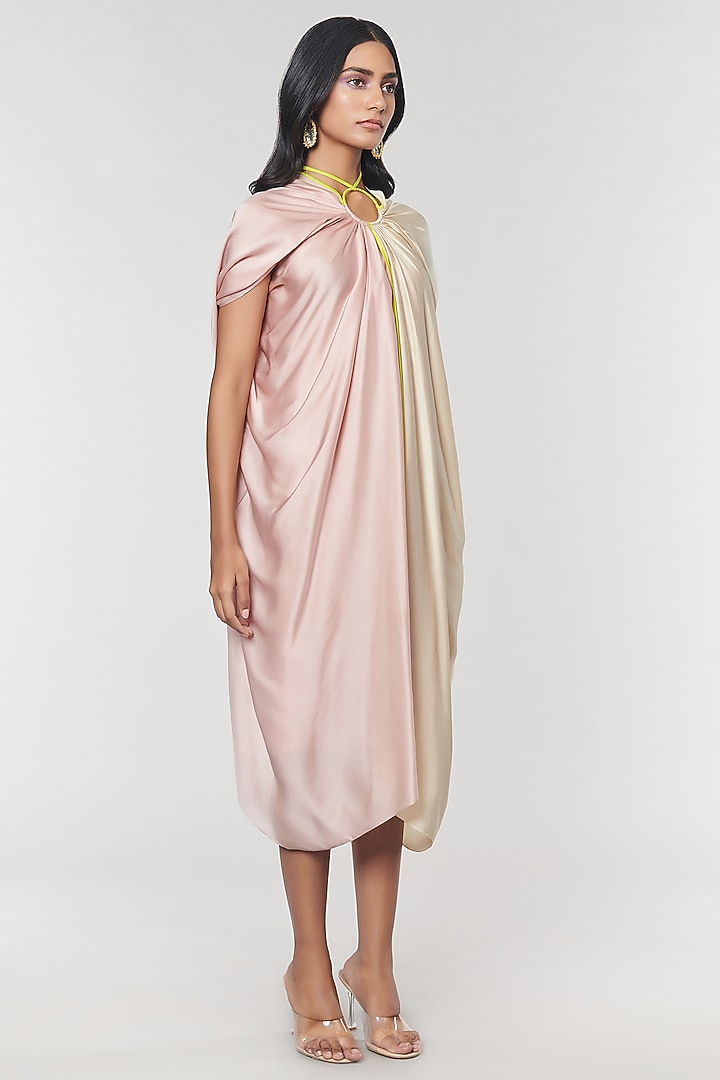 Blush & Champagne Half n Half Ring Vacation Dress by Amit Aggarwal X Wendell Rodricks at Pernia's Pop Up Shop
