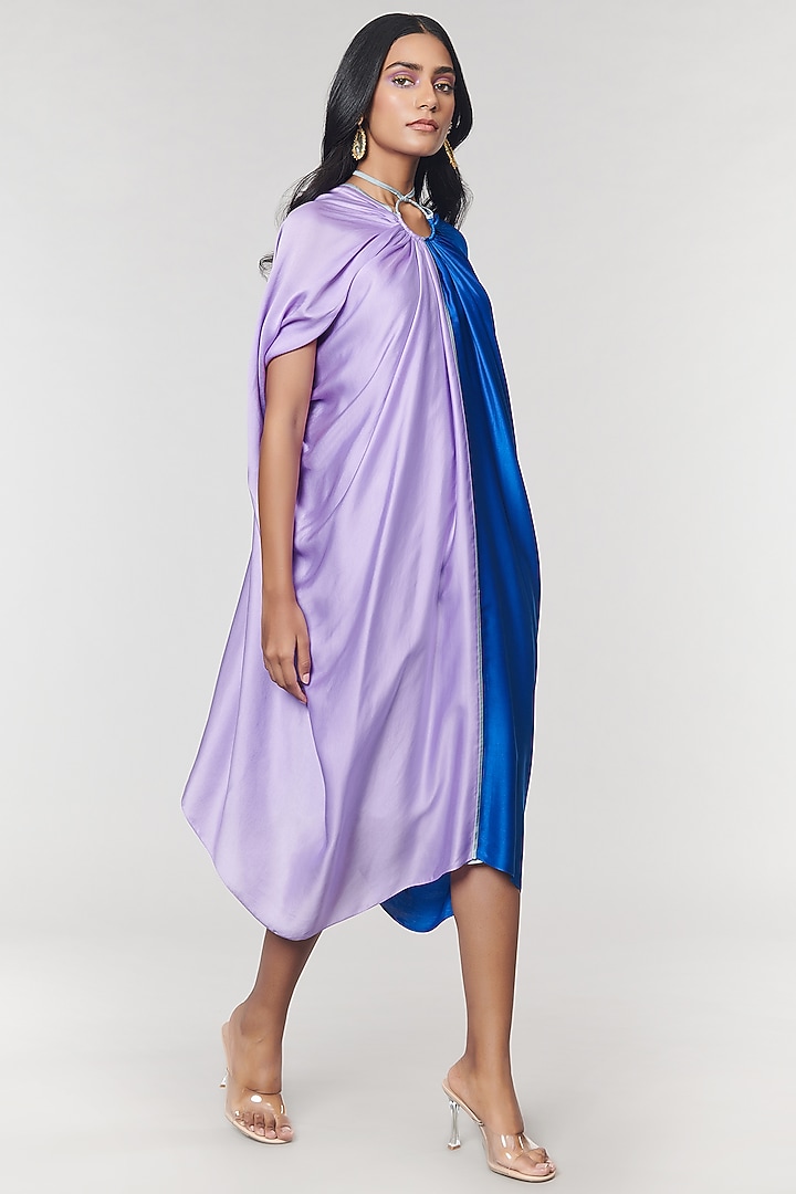 Lilac & Blue Half n Half Ring Vacation Dress by Amit Aggarwal X Wendell Rodricks at Pernia's Pop Up Shop