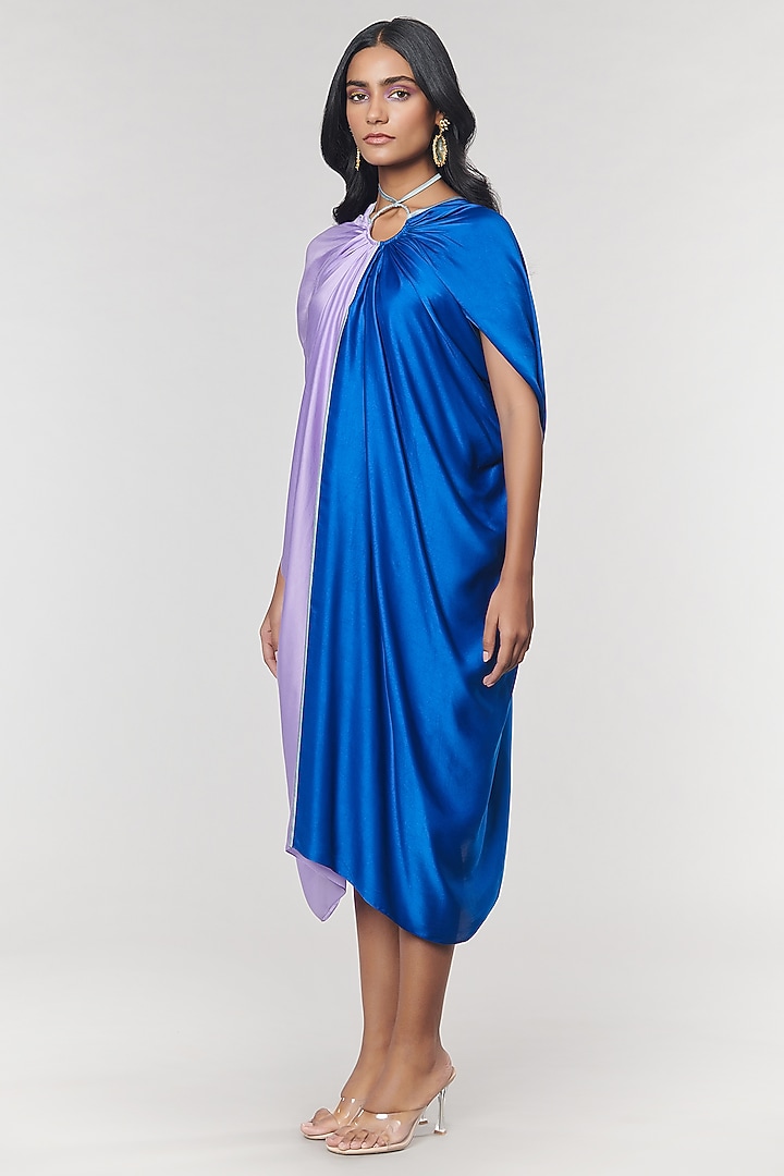 Lilac & Blue Half n Half Ring Vacation Dress by Amit Aggarwal X Wendell Rodricks at Pernia's Pop Up Shop