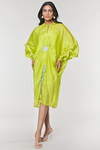 Neon Ring Scalloped Detailed Kaftan Ring Dress by Amit Aggarwal X Wendell Rodricks