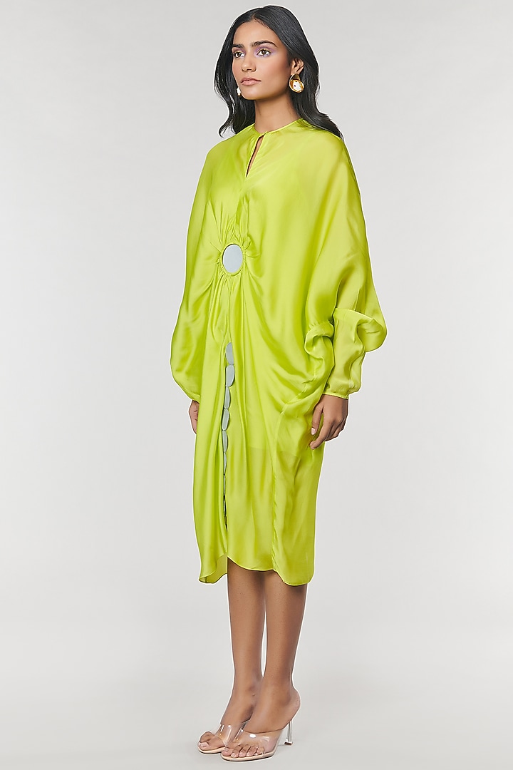 Neon Ring Scalloped Detailed Kaftan Ring Vacation Dress by Amit Aggarwal X Wendell Rodricks at Pernia's Pop Up Shop