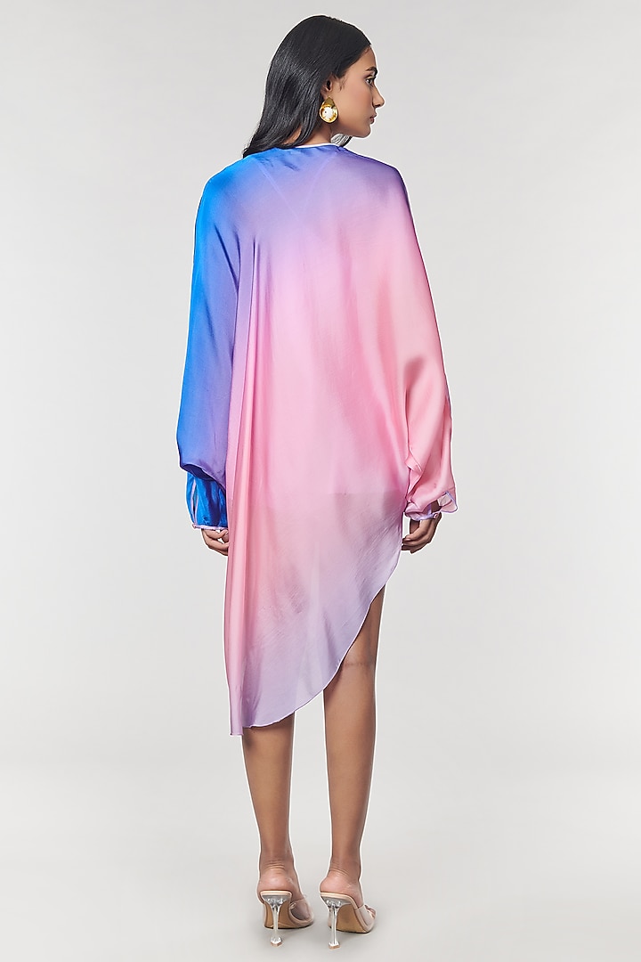 Blue Ombre Printed Ring Vacation Dress by Amit Aggarwal X Wendell Rodricks at Pernia's Pop Up Shop