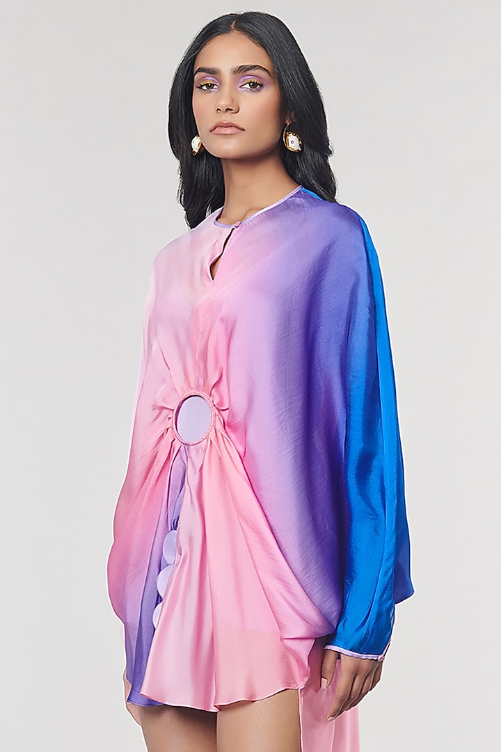 Blue Ombre Printed Ring Vacation Dress by Amit Aggarwal X Wendell Rodricks at Pernia's Pop Up Shop