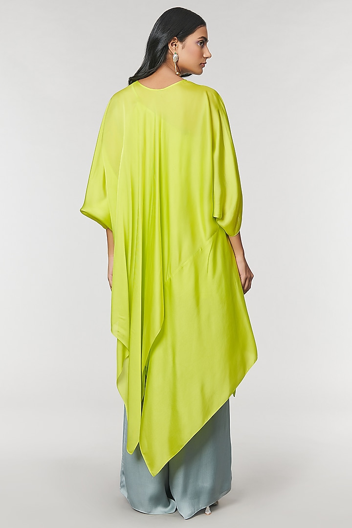 Neon Scalloped Detailed Asymmetrical Cape Top by Amit Aggarwal X Wendell Rodricks at Pernia's Pop Up Shop