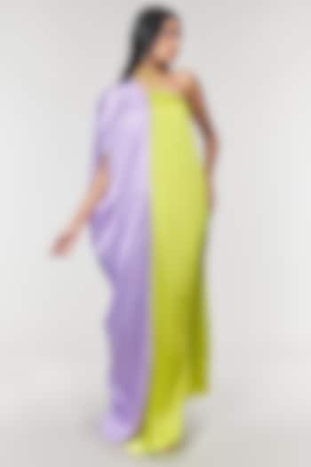 Lilac & Neon One Shoulder Ring Gown by Amit Aggarwal X Wendell Rodricks
