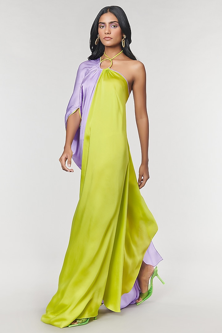 Lilac Neon One Shoulder Ring Party Wear Gown by Amit Aggarwal X Wendell  Rodricks at Pernia's Pop Up Shop