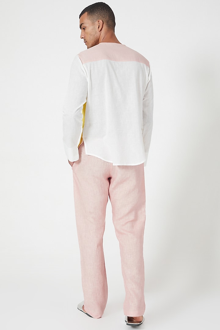 Pink Linen Pants by Wendell Rodricks Men at Pernia's Pop Up Shop