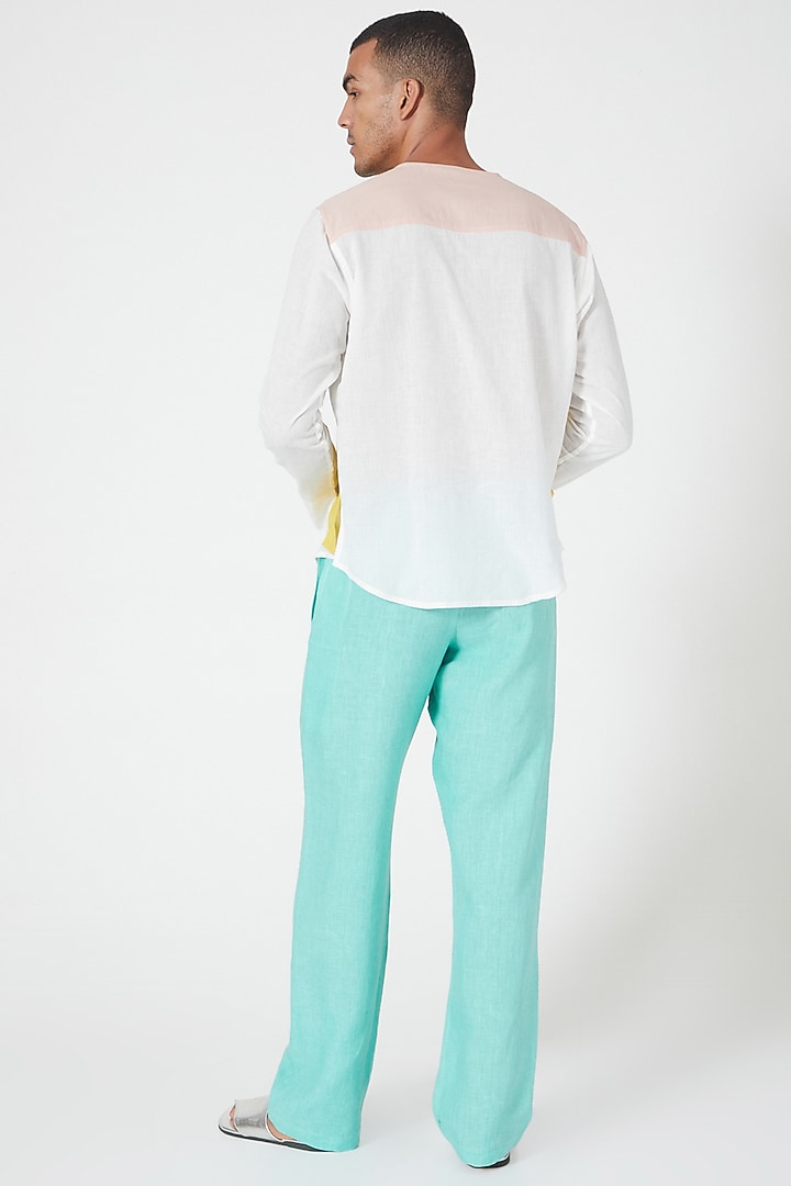 Mint Linen Pants by Wendell Rodricks Men at Pernia's Pop Up Shop