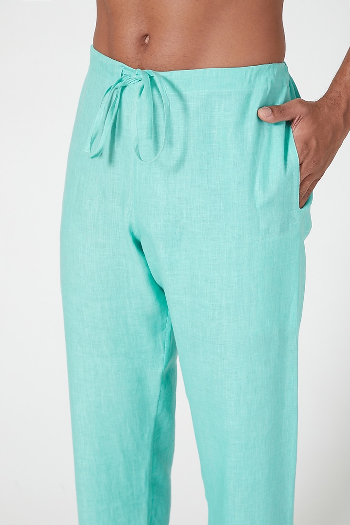 Mint Linen Pants by Wendell Rodricks Men at Pernia's Pop Up Shop