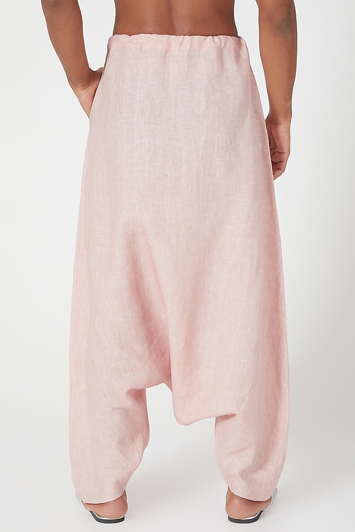 Pink Low-Crotch Dhoti Pants by Wendell Rodricks Men at Pernia's Pop Up Shop
