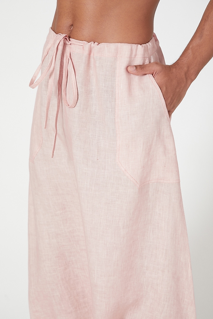 Pink Low-Crotch Dhoti Pants by Wendell Rodricks Men at Pernia's Pop Up Shop
