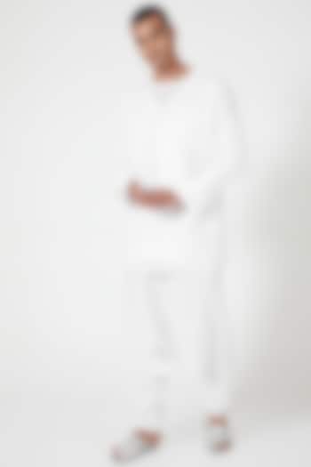 White Linen Dhoti Pants by Wendell Rodricks Men