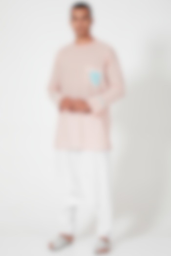 Pink Party Wear Shirt With Patch Pockets by Wendell Rodricks Men at Pernia's Pop Up Shop