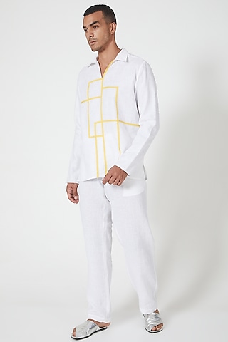 White Linen Shirt by Wendell Rodricks Men