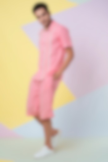 Cherry Blossom Linen Party Wear Shirt by Wendell Rodricks Men at Pernia's Pop Up Shop