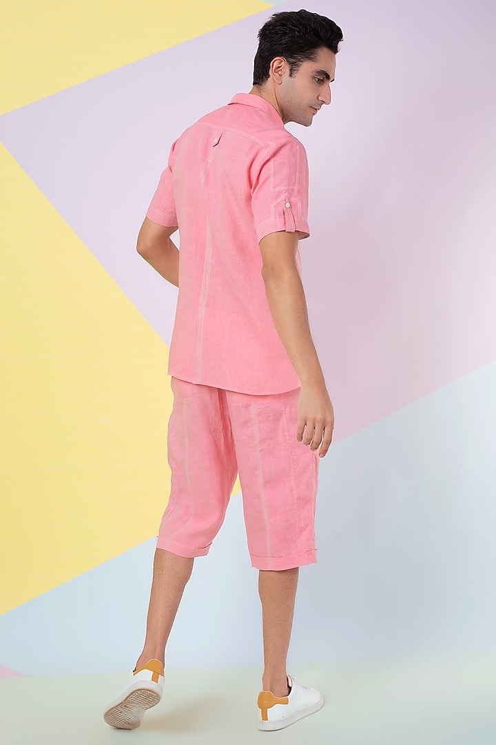 Cherry Blossom Linen Party Wear Shirt by Wendell Rodricks Men at Pernia's Pop Up Shop