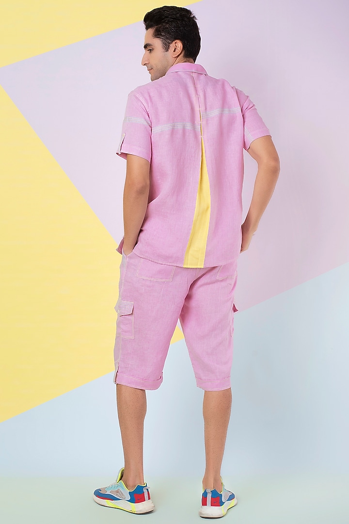 Lavender Linen Party Wear Shirt by Wendell Rodricks Men at Pernia's Pop Up Shop