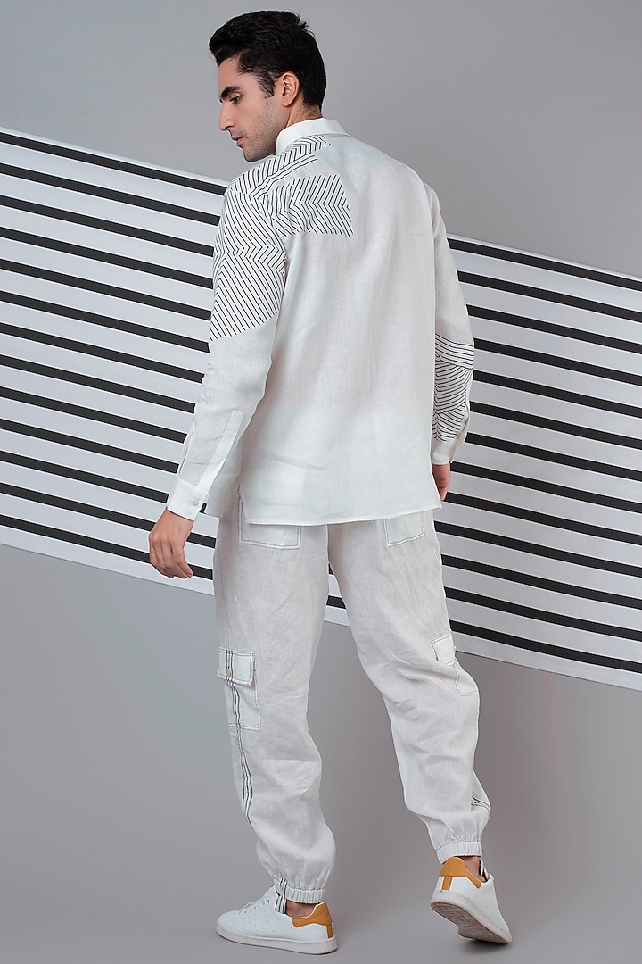 White Linen Co-Ord Set by Wendell Rodricks Men at Pernia's Pop Up Shop