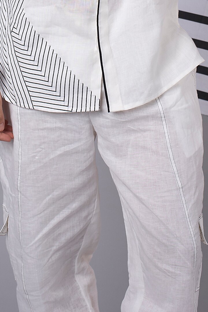White Linen Co-Ord Set by Wendell Rodricks Men at Pernia's Pop Up Shop