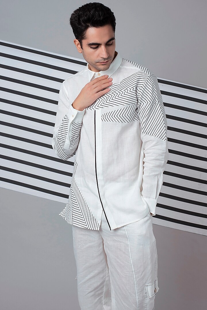 White Linen Co-Ord Set by Wendell Rodricks Men at Pernia's Pop Up Shop