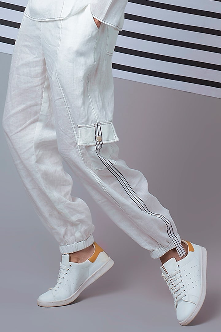 White Cotton Party Wear Shirt by Wendell Rodricks Men at Pernia's Pop Up Shop