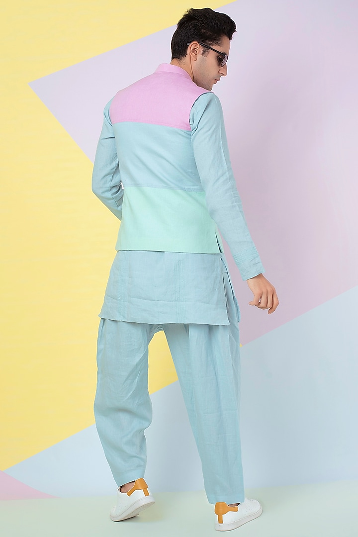 Pale Blue Linen Pyjama Pants by Wendell Rodricks Men at Pernia's Pop Up Shop
