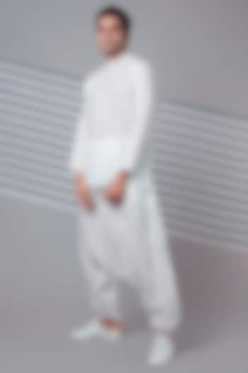 White Tape Detail Party Wear Shirt by Wendell Rodricks Men at Pernia's Pop Up Shop