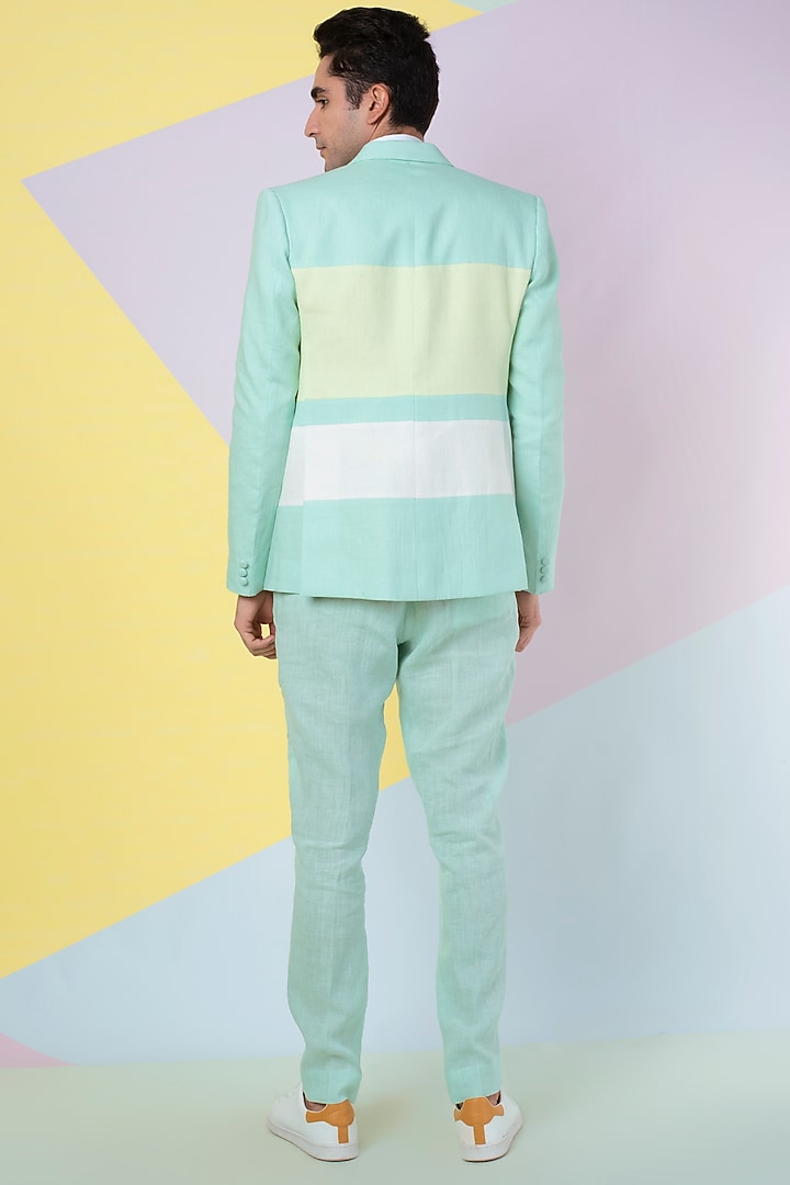 Seafoam Linen Pants by Wendell Rodricks Men at Pernia's Pop Up Shop