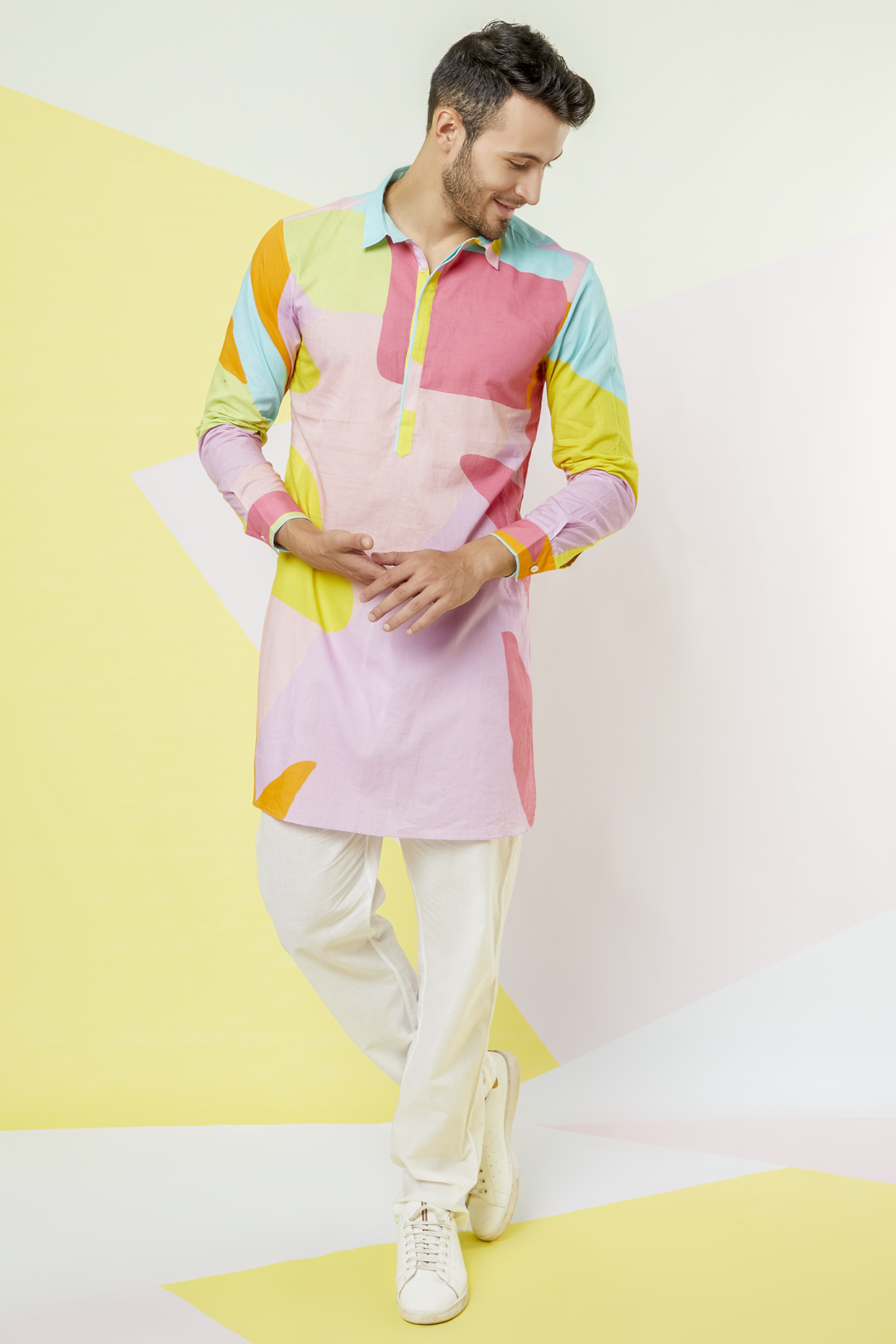 White Cotton Pants by Wendell Rodricks Men