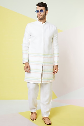 White Linen Pants by Wendell Rodricks Men