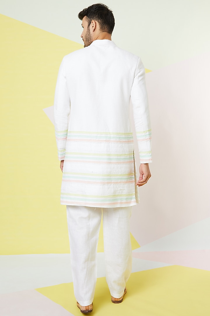 White Linen Pants by Wendell Rodricks Men at Pernia's Pop Up Shop