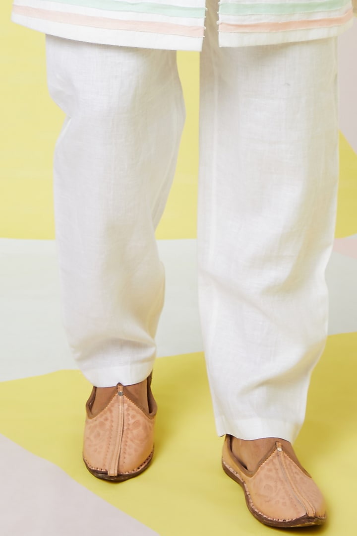 White Linen Pants by Wendell Rodricks Men at Pernia's Pop Up Shop