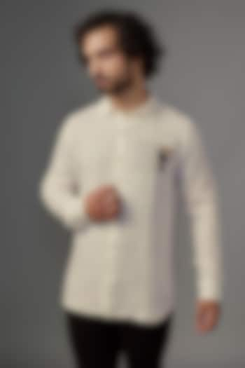 White Linen Shirt by Wendell Rodricks Men