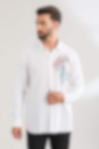 White Linen Party Wear Shirt by Wendell Rodricks Men at Pernia's Pop Up Shop