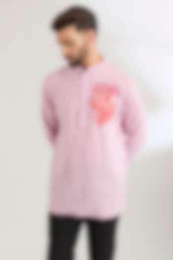 Lavender Linen Party Wear Shirt by Wendell Rodricks Men at Pernia's Pop Up Shop