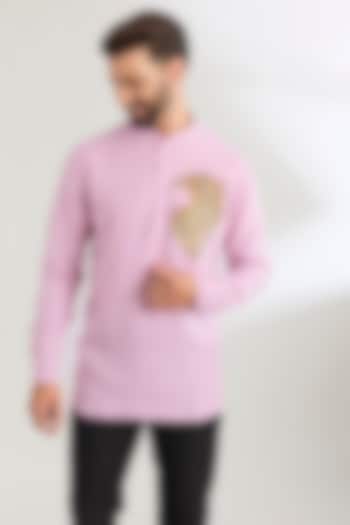 Lavender Linen Party Wear Shirt by Wendell Rodricks Men at Pernia's Pop Up Shop