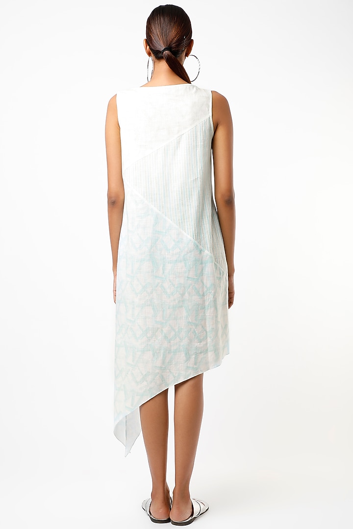 Aqua Green Geometric Printed Summer Dress by Wendell Rodricks at Pernia's Pop Up Shop