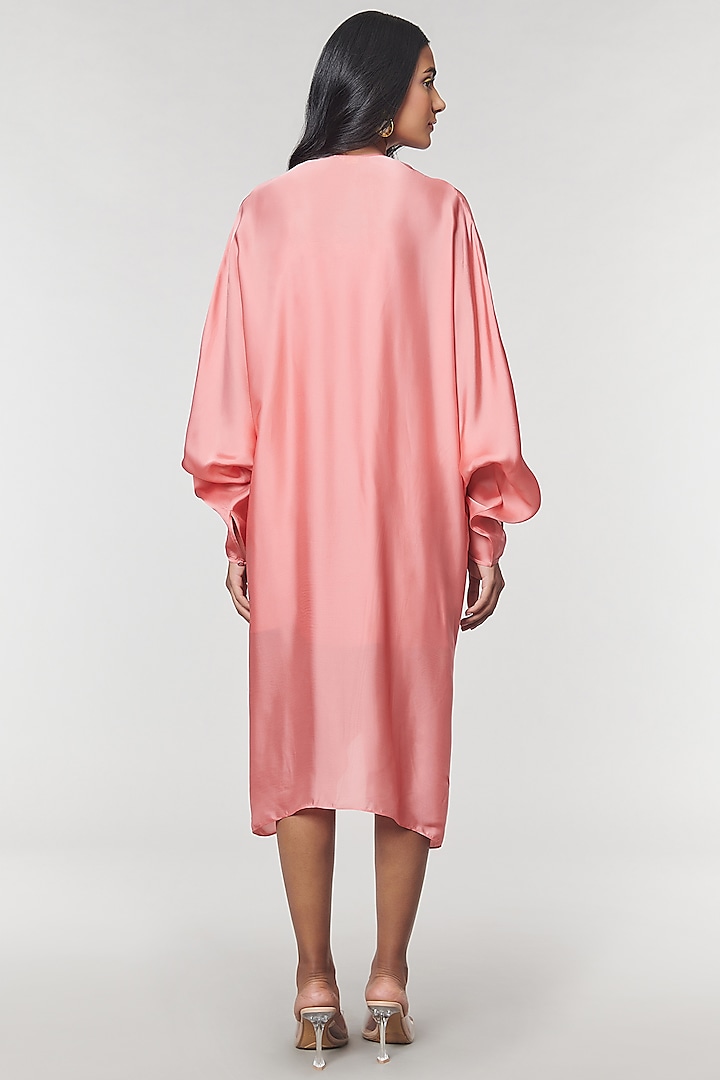 Salmon Scalloped Detailed Kaftan Ring Vacation Dress by Amit Aggarwal X Wendell Rodricks at Pernia's Pop Up Shop