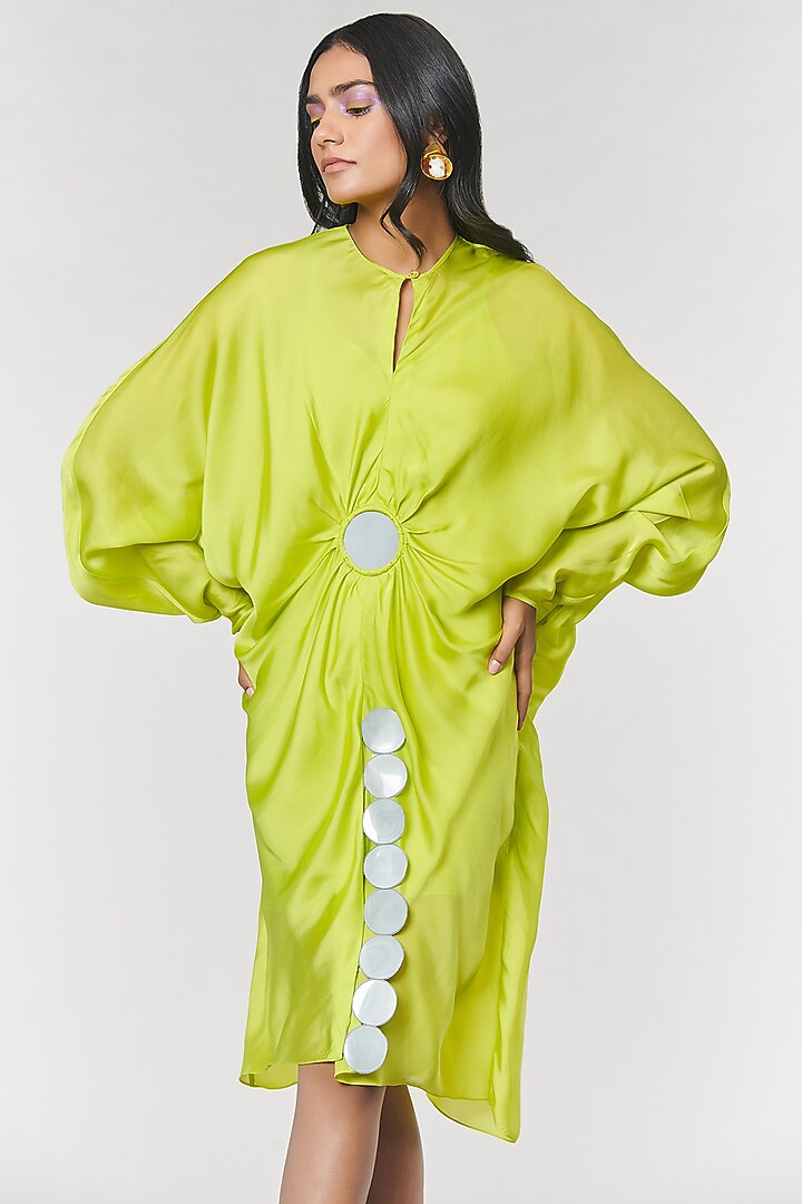 Neon Ring Scalloped Detailed Kaftan Ring Vacation Dress by Amit Aggarwal X Wendell Rodricks at Pernia's Pop Up Shop