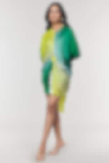 Green Ombre Printed Ring Vacation Dress by Amit Aggarwal X Wendell Rodricks at Pernia's Pop Up Shop