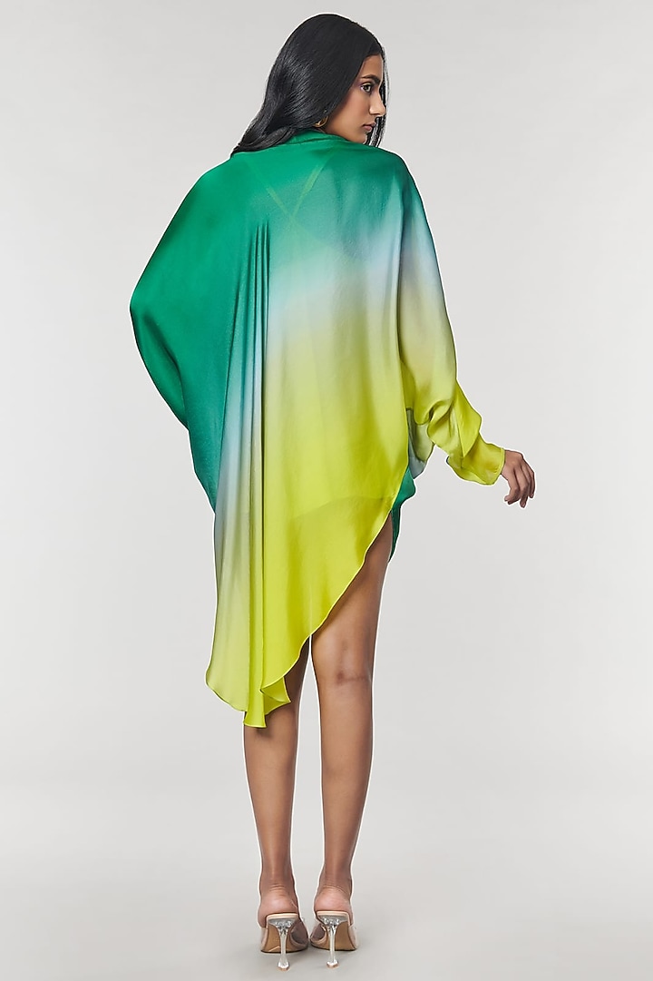 Green Ombre Printed Ring Vacation Dress by Amit Aggarwal X Wendell Rodricks at Pernia's Pop Up Shop