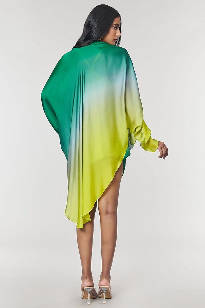 Green Ombre Printed Ring Vacation Dress by Amit Aggarwal X Wendell Rodricks at Pernia's Pop Up Shop